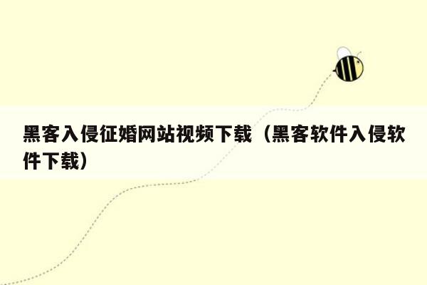 黑客入侵征婚网站视频下载（黑客软件入侵软件下载）