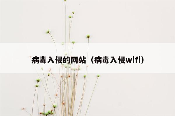 病毒入侵的网站（病毒入侵wifi）