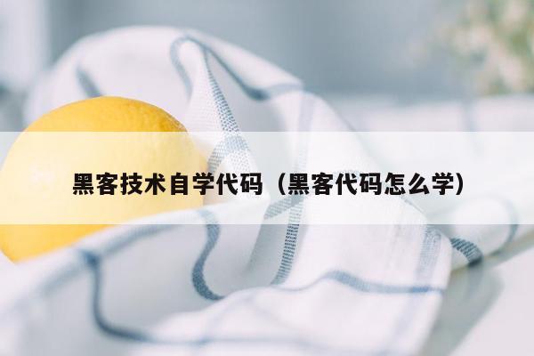 黑客技术自学代码（黑客代码怎么学）